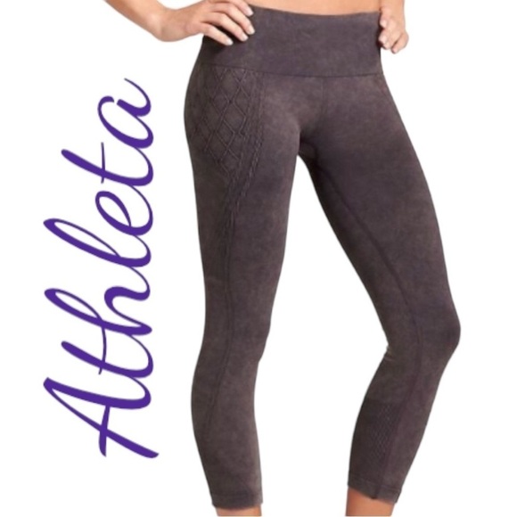ATHLETA Recharge Cropped Seamless Leggings Sunfaded Gray, Size Small - Picture 9 of 9